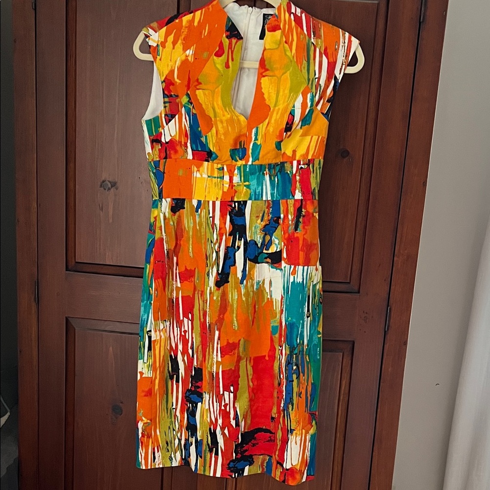 Jax Colorful Abstract Midi Dress